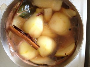 making spiced pears