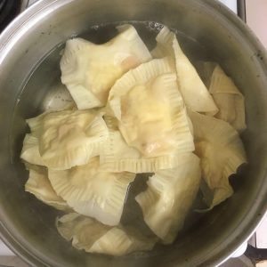 Cooking homemade ravioli